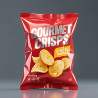 Haute qualité de qualité alimentaire Pe étanche voir à travers les chips sac oreiller forme pochette joint arrière film transparent sac d'emballage alimentaire