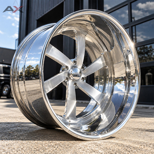 ล้อฟอร์จ 2 ชิ้น ขนาด 22 24 นิ้ว 5x5 6x5.5 หน้าขัดเงา ขอบขัดเงา สำหรับ Chevy C10 Silverado ล้อฟอร์จแบบ True Directional - Product Image 1