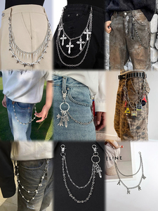 Punk Cross Logo Wallet <strong>Chain</strong> Silver Plating Zinc Alloy Custom Design Metal Pants <strong>Jeans</strong> <strong>Chain</strong> for Streetwear - Product Image 6