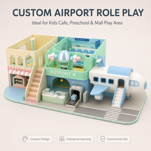 Equipo <span class=keywords><strong>de</strong></span> Juego <span class=keywords><strong>de</strong></span> Rol <span class=keywords><strong>de</strong></span> Aeropuerto Personalizado en Tonos Pastel con Cabina <span class=keywords><strong>de</strong></span> Avión y Escáner <span class=keywords><strong>de</strong></span> Equipaje para Niños, Cafetería, Preescolar, Ciudad <span class=keywords><strong>de</strong></span> Juegos <span class=keywords><strong>de</strong></span> Rol - Product Image 5