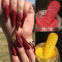 Poudre à ongles à pigment holographique scintillant réfléchissant Flash Diamond Nail Gold and Silver Chrome Pigment Dip Nail Powder