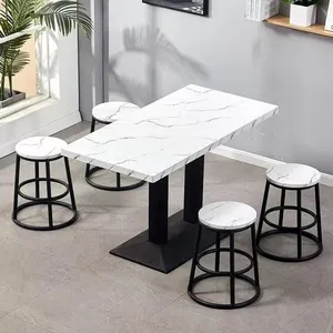 椅子付きモダンな人工大理石ダイニングテーブルレストランファーストフードダイニングテーブル
