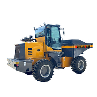 Mini-dumper hydraulique 4x4 Mountain Raise, capacité de charge de 6 tonnes, dumper de chantier à quatre roues, chargeur inclinable vers l'avant