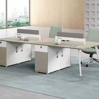 Modernes Büro-Schreibtisch-Set aus MFC-Holz für 2, 4, 6, 8 Personen für Mitarbeiter, Direktoren, Manager, Personal mit Modularer Trennwand