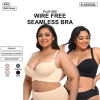 Soutiens-gorge grande taille personnalisés en gros, soutiens-gorge de sport push-up fins tissés avec soutien latéral pour femmes, bretelles larges réglables