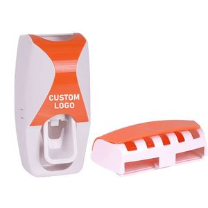 Creative Plastic Durable Eco-Friendly Automatic <b>Toothbrush</b> Dispenser Wall Mount Toothpaste Squeezer <b>Holder</b> Set for Home Bathroom - Product Image 1