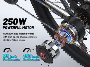 Vélo de montagne électrique tout-terrain pour adultes, cadre en alliage d'aluminium, moteur à moyeu arrière - Product Image 4