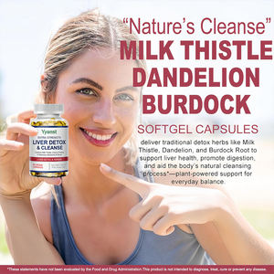 OEM/ODM Sans additifs ni composants de remplissage Extrait de chardon-Marie Faible en glucides Faible en sucre Capsules molles détoxifiantes pour un foie sain - Product Image 4