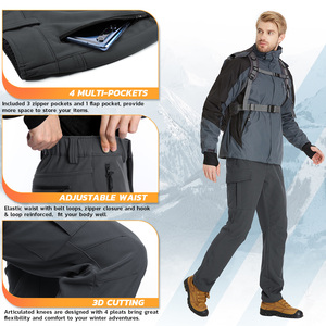Tùy Chỉnh Người Đàn Ông Của Mùa Đông Mềm Shell Quần Cho Thể Thao Ngoài Trời Windproof Ấm Không Thấm Nước Dệt Hàng Hóa Đi Bộ Đường Dài Chống Nước Quần - Product Image 4