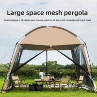 Tente de camping double couche en tissu Oxford pour l'extérieur, avec moustiquaire anti-insectes, abri de plage imperméable et pare-soleil