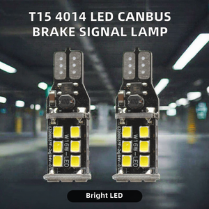 หลอดไฟรถยนต์สีฟ้า 12V รุ่น T15 4014 45smd แบบถอดรหัสได้ ไม่ใช่โพลาไรซ์ ไฟเลี้ยวความสว่างสูง พร้อมระบบ Canbus ไฟเบรก - Product Image 2