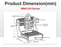 Mesin Ukiran Laser CNC Mini Portabel Handi 1310 3-axis dengan Motor untuk Akrilik, Kayu, PCB, MDF, Spindle Tunggal
