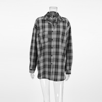 Chemise à manches longues à carreaux pour femmes Enyami, haut à boutons avec strass, veste scintillante, chemisier habillé décontracté avec poche