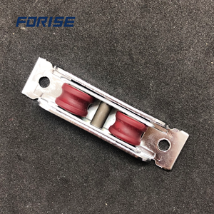 Ensemble de roulettes pour <span class=keywords><strong>porte</strong></span> coulissante traditionnelle avec roue en nylon et plastique, système de poulie à rouleau unique - Product Image 2