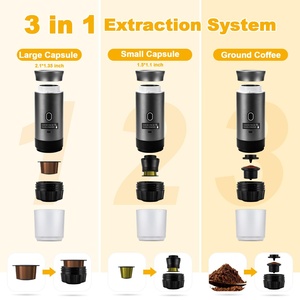 เครื่องชงกาแฟเอสเพรสโซแบบพกพา แรงดัน 20 บาร์ พร้อมฟังก์ชั่นทำความร้อนด้วยน้ำ แบตเตอรี่ในตัว หน้าจอ LED ช่องเสียบ USB - Product Image 3