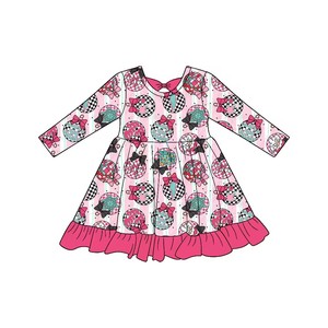 Robe de fête pour petite fille, imprimé Casse-Noisette et pain d'épices, manches longues, robe tourbillonnante, Joyeux Noël - Product Image 3