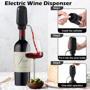 Ensemble 4-en-1 : Bouchon de vin, coupe-capsule, tire-bouchon automatique, décanteur aérateur et ouvre-bouteille électrique rechargeable noir - Product Image 2
