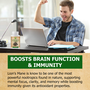 OEM ODM Lions Mane Capsules Supports Focus Immunity & Memory Brain Enhangcing Immune Boosting - Product Image 5