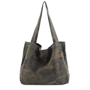 Gepersonaliseerde Vintage Camouflage Patroon Reizen Marine Canvas Handtas Vrouwen Vrouwelijke Hoge Capaciteit Tote Bag