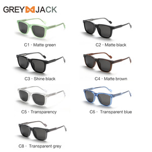 Gafas de sol polarizadas Grey Jack para mujer UV400 TR90 con montura TAC, lentes de visión nocturna, negro mate C2 - Product Image 1