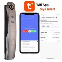 Kunci Pintu Pintar Otomatis Penuh WiFi Nirkabel Sidik Jari Kata Sandi Kartu RFID Aplikasi Kunci Pintu Cerdas untuk Rumah/Hotel Zigbee