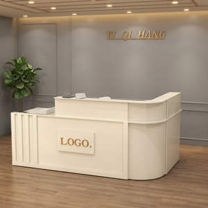 Hot Sale Modern Solid Wood Eco-Friendly Commercial <b>Salon</b> Furniture Square Hotel Gym Barbershop <b>Reception</b> <b>Desk</b> Durable - Product Image 3