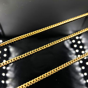 BMZ Cổ Điển Figaro 60*0.2CM Chân Không Tuyên Bố Chuỗi Mạ Vàng 24 <span class=keywords><strong>Inch</strong></span> Men <span class=keywords><strong>Gold</strong></span> Cube Rắn Hộp Vòng Cổ - Product Image 2