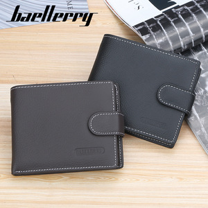 Baellerry Men's Short Wallet Genuine Leather Horizontal <b>Soft</b> Wallet Everyday Use Black - Product Image 4