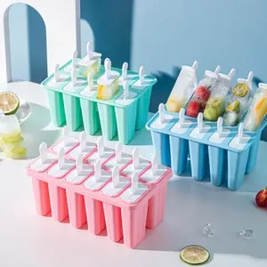 Easy Release Silicone Ice Cream Mold 10 Cavity Spiral Ice Cream Ice Popsicle Maker Tools With Sticks