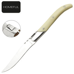 Xyj <span class=keywords><strong>couteau</strong></span> à steak, <span class=keywords><strong>laguiole</strong></span> de qualité supérieure, lame en acier 420 avec manche de couleur ivoire en résine - Product Image 5