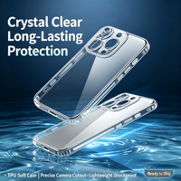 Casing HP TPU Transparan Anti-Slip Anti-Kuning Tahan Banting 360 Derajat Presisi untuk 16 15 Pro Max Slim Lembut