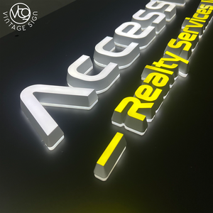 Enseigne LED personnalisée à double éclairage avec plaque arrière noire pour l'image de marque des agences immobilières - Product Image 6