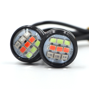 Lumière LED RGB Eagle Eye 23 mm 9 LED 12 V pour <span class=keywords><strong>moto</strong></span> et voiture, <span class=keywords><strong>lampe</strong></span> <span class=keywords><strong>stroboscopique</strong></span> LED étanche IP67, lumière décorative multicolore clignotante - Product Image 4