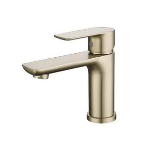 Hotel Family Bathroom Stainless Steel Faucet Frosted Gold Luxury High-end Design Basin Faucet