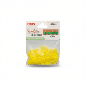 Pulsante a pressione Ilan 12mm giallo 20 pezzi per abbigliamento - Product Image 2