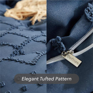 Ensemble <span class=keywords><strong>de</strong></span> literie en tissu texturé trois pièces, très vendu, en <span class=keywords><strong>coton</strong></span> bohème uni, <span class=keywords><strong>housse</strong></span> <span class=keywords><strong>de</strong></span> <span class=keywords><strong>couette</strong></span> moelleuse - Product Image 4