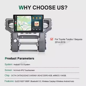 Navihua Lecteur DVD de navigation GPS multimédia pour voiture 14,6 pouces, autoradio Carplay, autoradio pour Toyota Tundra/Sequoia 2014-2019 - Product Image 2