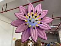 Fleur gonflable lumineuse à LED, décorations publicitaires de style de vie en plein air, ballon gonflé à l'air avec design gonflé