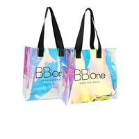 Sac fourre-tout en plastique holographique en PVC personnalisé de haute qualité Sac fourre-tout en PVC imperméable transparent avec logo personnalisé