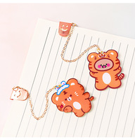 Marcapáginas de Plástico Acrílico Reutilizable con Diseño de Tigre de Dibujos Animados, Venta al por Mayor, para Regalo de Estudiantes de Primaria