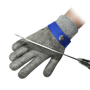<strong>Silver</strong> Level 5 Durable Anti-cut <strong>Gloves</strong> Stainless Steel Wire Metal Mesh Butcher Cut Resistant Safety Work <strong>Gloves</strong> - Product Image 3