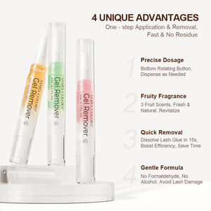 Stylo de retrait d'adhésif de cils avec logo personnalisé avec brosse douce Pestaas Cils Lash Extensions Removers Fruits Smell Glue Remover Gel - Product Image 4