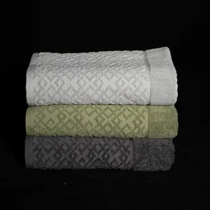 Di lusso 100% egiziano cotone spugna jacquard set di alta qualità super morbido asciugamano per hotel logo personalizzato