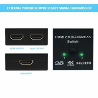 Commutateur HDMI2.0 HDTV commutateur bidirectionnel 1x2 / 2x1 AB répartiteur de commutation 2 ports prend en charge 4K 1080P 3D HDR HDCP répartiteur pour TV