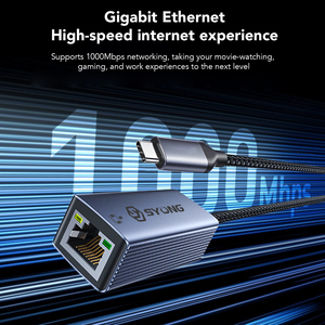 Syong 1พอร์ตอินพุต TYPE-C ฮับ: TYPE-C เอาต์พุต: RJ45 1000Mbps เข้ากันได้กับ Win8.1 Win8 Win10ระบบ32/64 <span class=keywords><strong>Mac</strong></span> OS10.9หรือหลังจากนั้น - Product Image 3