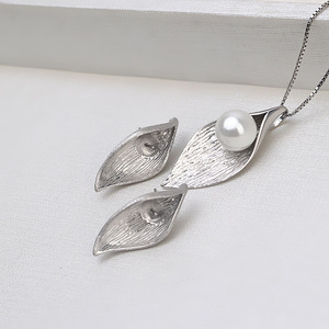 Componentes de Joyería S925 de Plata para Mujer, Colgante Grande con Rosa, Accesorios para Pendientes DIY, Bandeja para Perlas, Semiterminados de Moda 1297 - Product Image 1