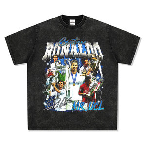 T-shirt Casual in Cotone con Stampa Vintage di <span class=keywords><strong>Cristiano</strong></span> <span class=keywords><strong>Ronaldo</strong></span>, Neymar, Mbappé e Yamal, Traspirante - Product Image 3