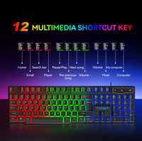 Gaming Keyboard Combos USB Gaming Set Colored Wired Keyboard 104 Keys LED Backlit Mouse LED Headphone Pad Combo PC TF810