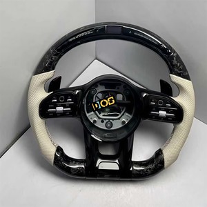 Volante Deportivo Personalizado de Cuero y Fibra de Carbono para <span class=keywords><strong>Mercedes</strong></span> <span class=keywords><strong>A45</strong></span>, Clase E W205, para W205 W204 W212 W213 E300, Negro - Product Image 3