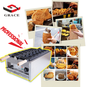 Nouvelle conception de machine à gaufres Taiyaki au gaz en acier inoxydable commercial, équipement de bar à en-cas rotatif électrique pour les hôtels - Product Image 2